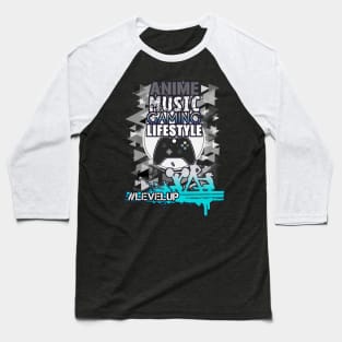 Anime Music Gaming Lifestyle - Social Media Hashtag Level Up Baseball T-Shirt